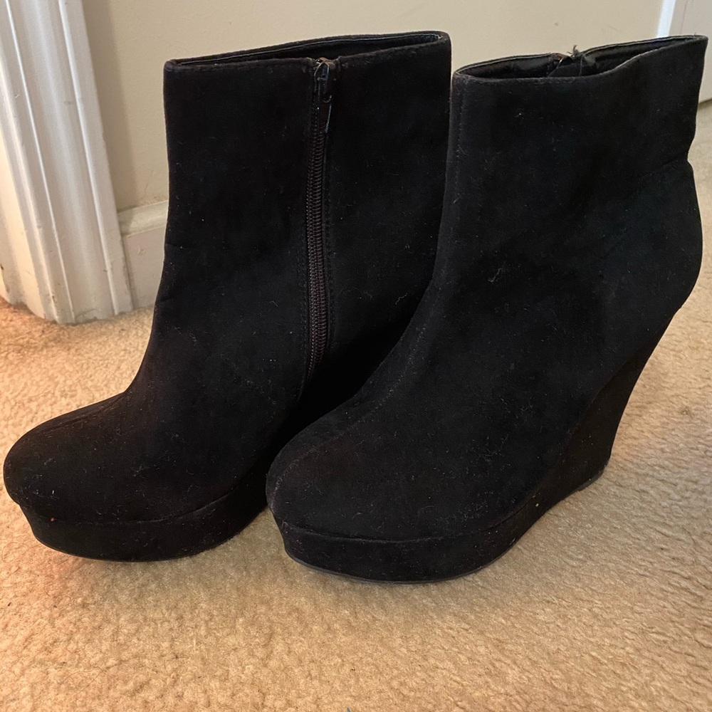 Black Suede Booties